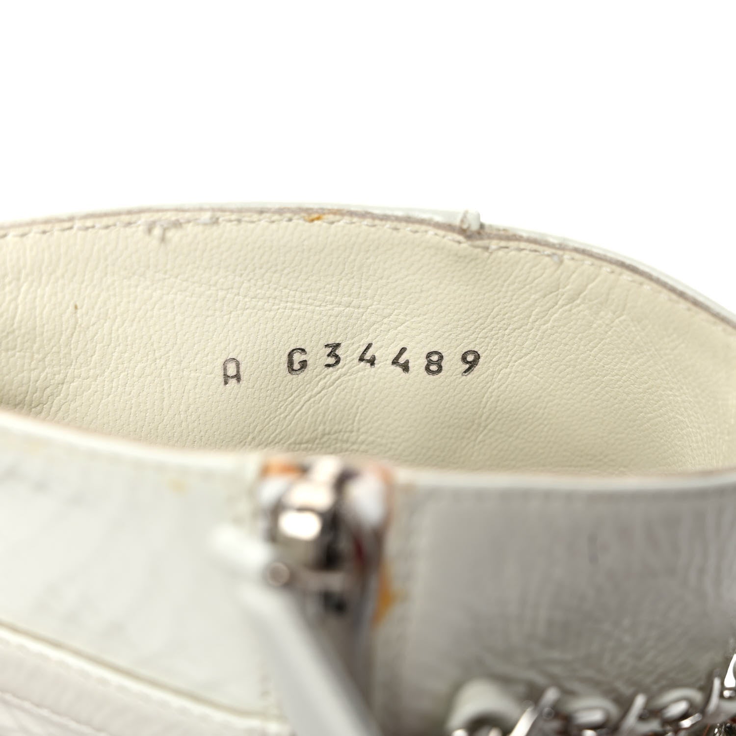 Chanel Crackled Calfskin Chain CC Short Boots 38 Ivory 8 of 10