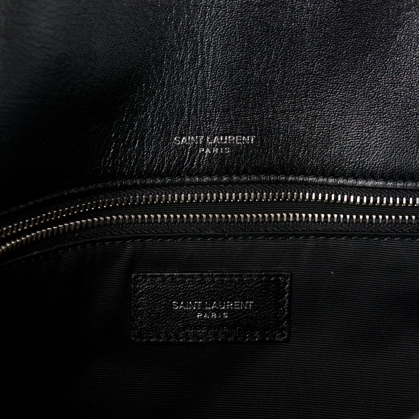 Patent Matelasse Monogram Medium Niki Chain Satchel Black