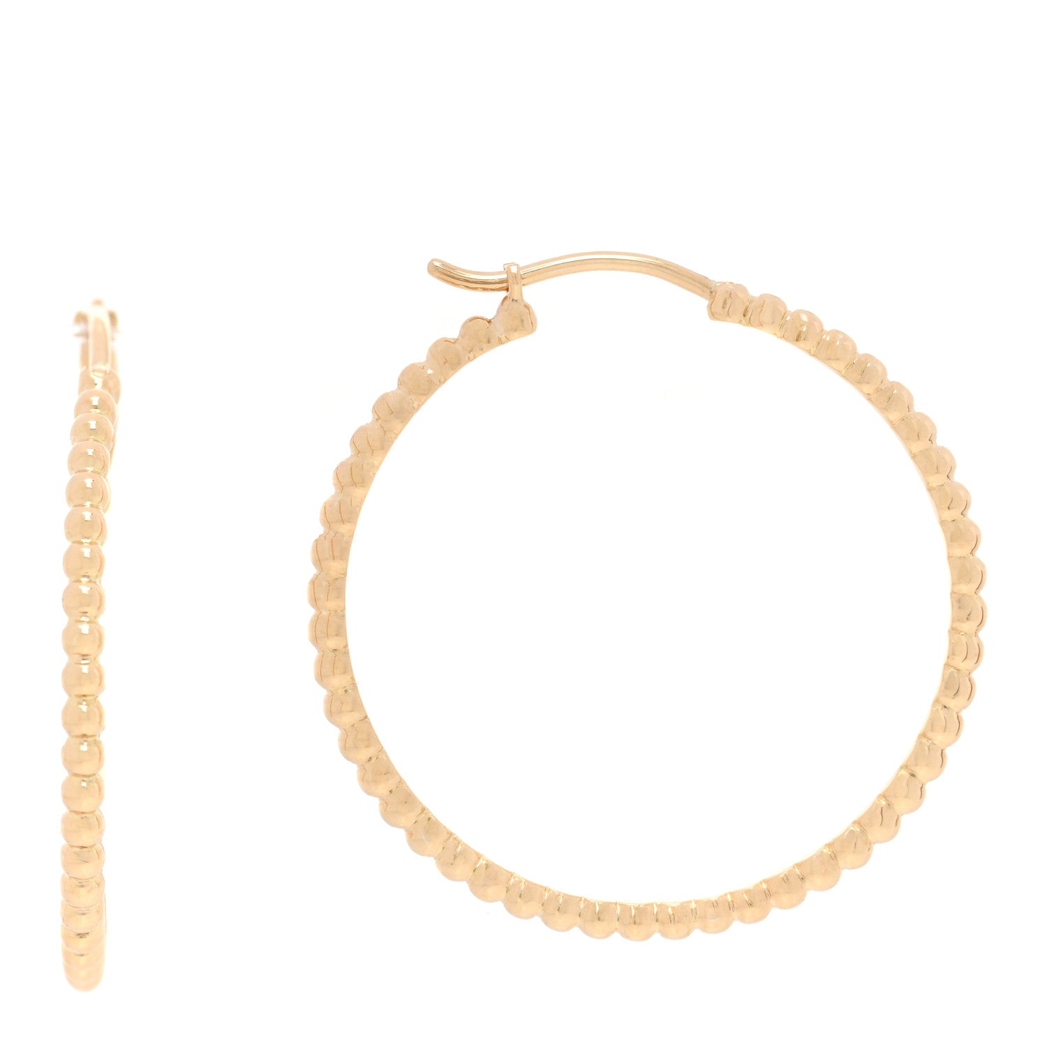 Van Cleef & Arpels 18K Yellow Gold Small Perlee Hoop Earrings 1 of 4