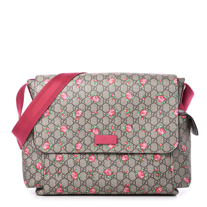 Gucci GG Plus Monogram Rose Bud Messenger Diaper Bag Pink 1 of 10