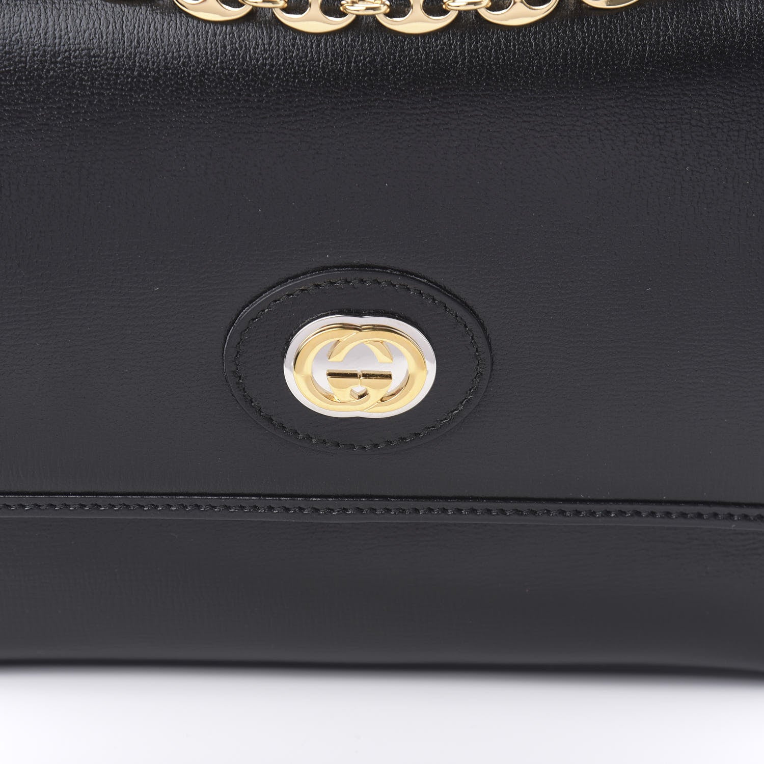 Gucci Azalea Calfskin Small Marina Chain Shoulder Bag Black 10 of 10