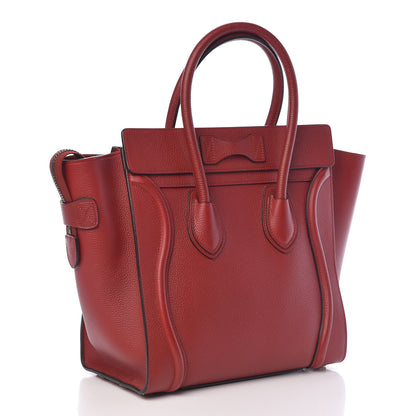 Celine Drummed Calfskin Micro Luggage Merlot 3 of 10