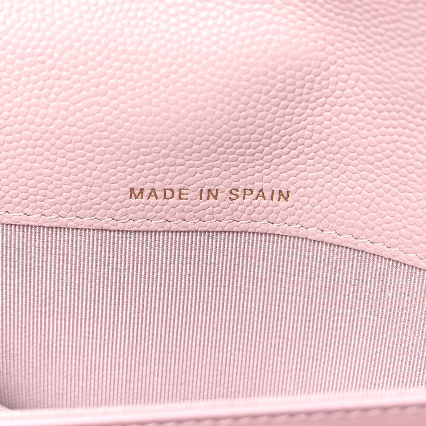 Caviar Quilted Large Gusset Flap Wallet Light Pink