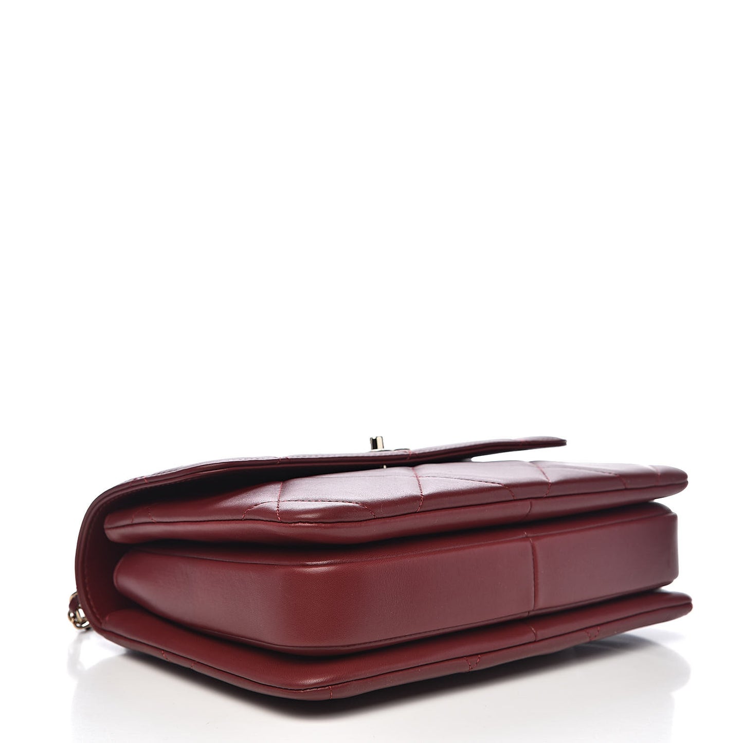 Lambskin Quilted Medium Trendy CC Flap Dual Handle Bag Burgundy