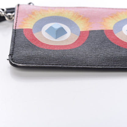 Fendi Vitello Elite Century Hypnoteyes Studded Coin Pouch Key Case Bubblegum Multicolor 14 of 18