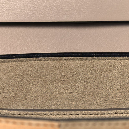 Chloe Suede Calfskin Striped Patchwork Drew Shoulder Bag Grey Multicolor 9 of 16
