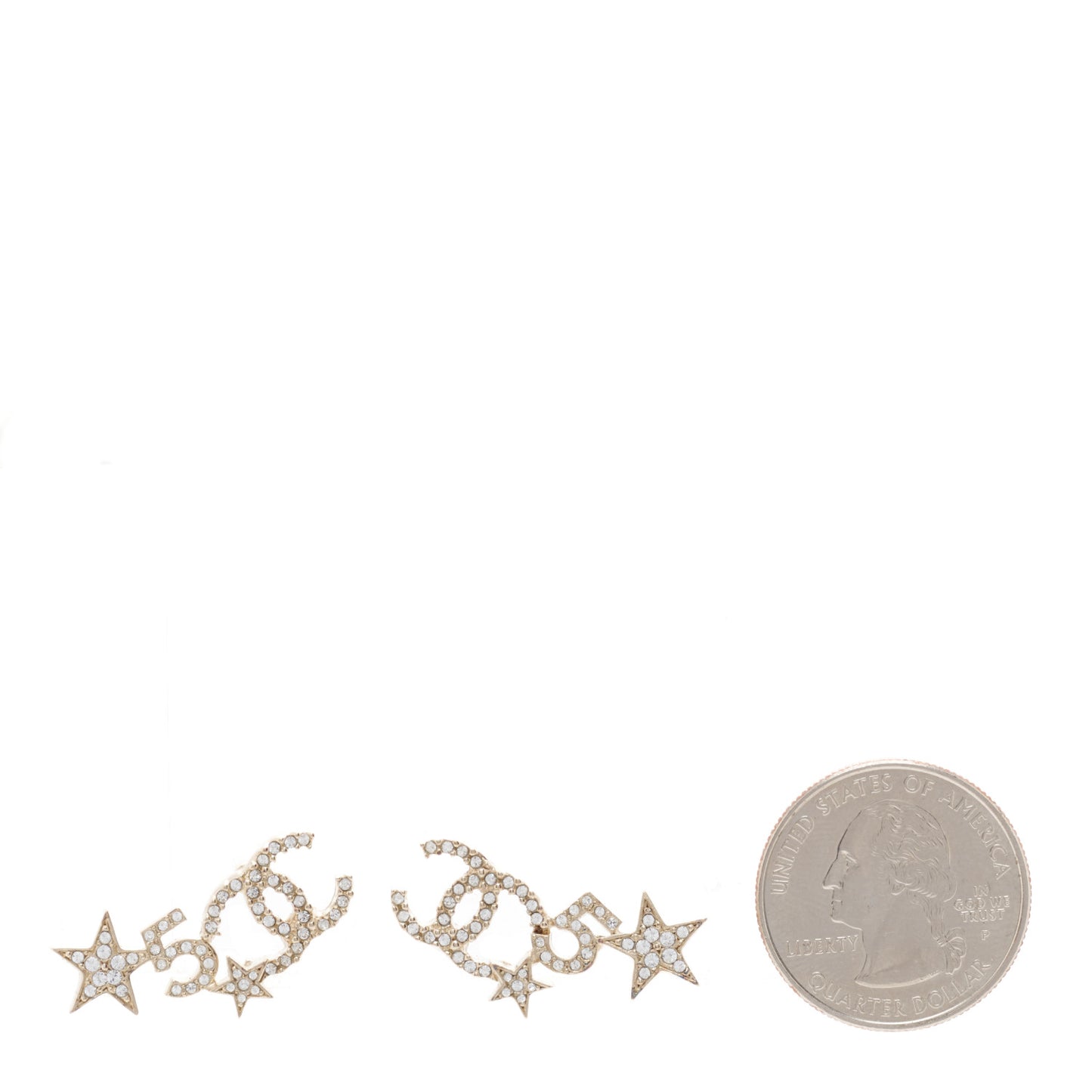 Crystal Star 5 CC Earrings Gold