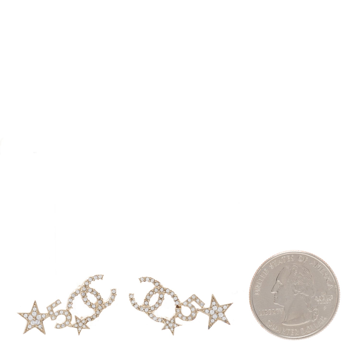 Chanel Crystal Star 5 CC Earrings Gold 2 of 5