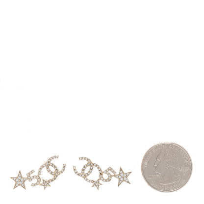 Chanel Crystal Star 5 CC Earrings Gold 2 of 5