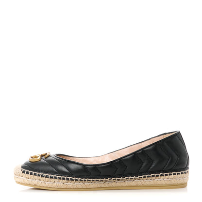 Gucci Nappa Matelasse GG Marmont Espadrilles 37.5 Black 1 of 11