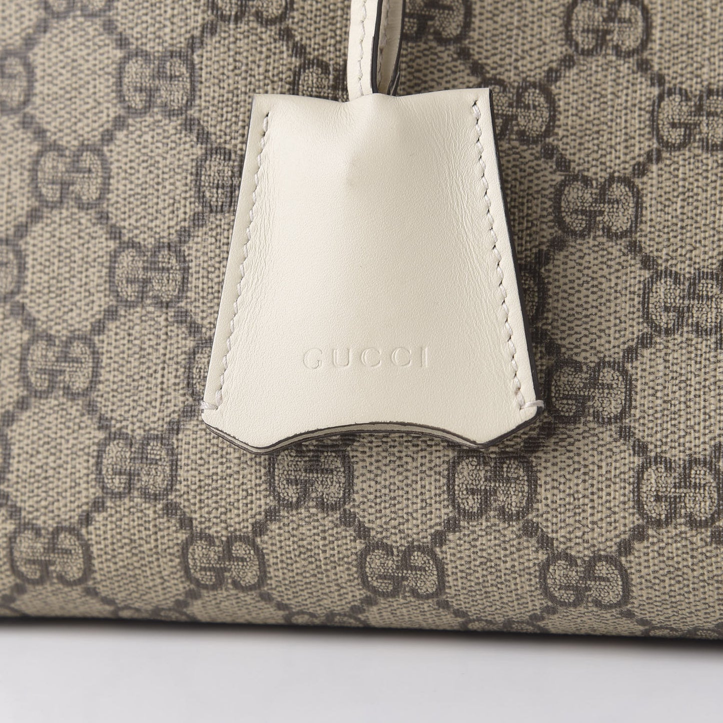 GG Supreme Monogram Medium Padlock Tote White