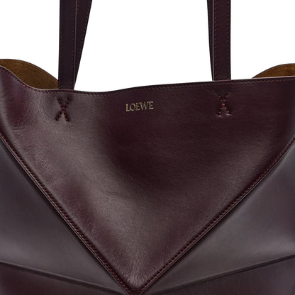 Loewe Shiny Calfskin Medium Puzzle Fold Tote Dark Burgundy 8 of 10