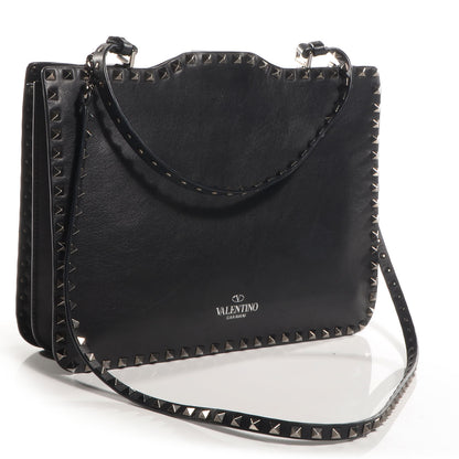 Valentino Garavani Vitello Rockstud Flip-Lock Shoulder Bag Black 3 of 9