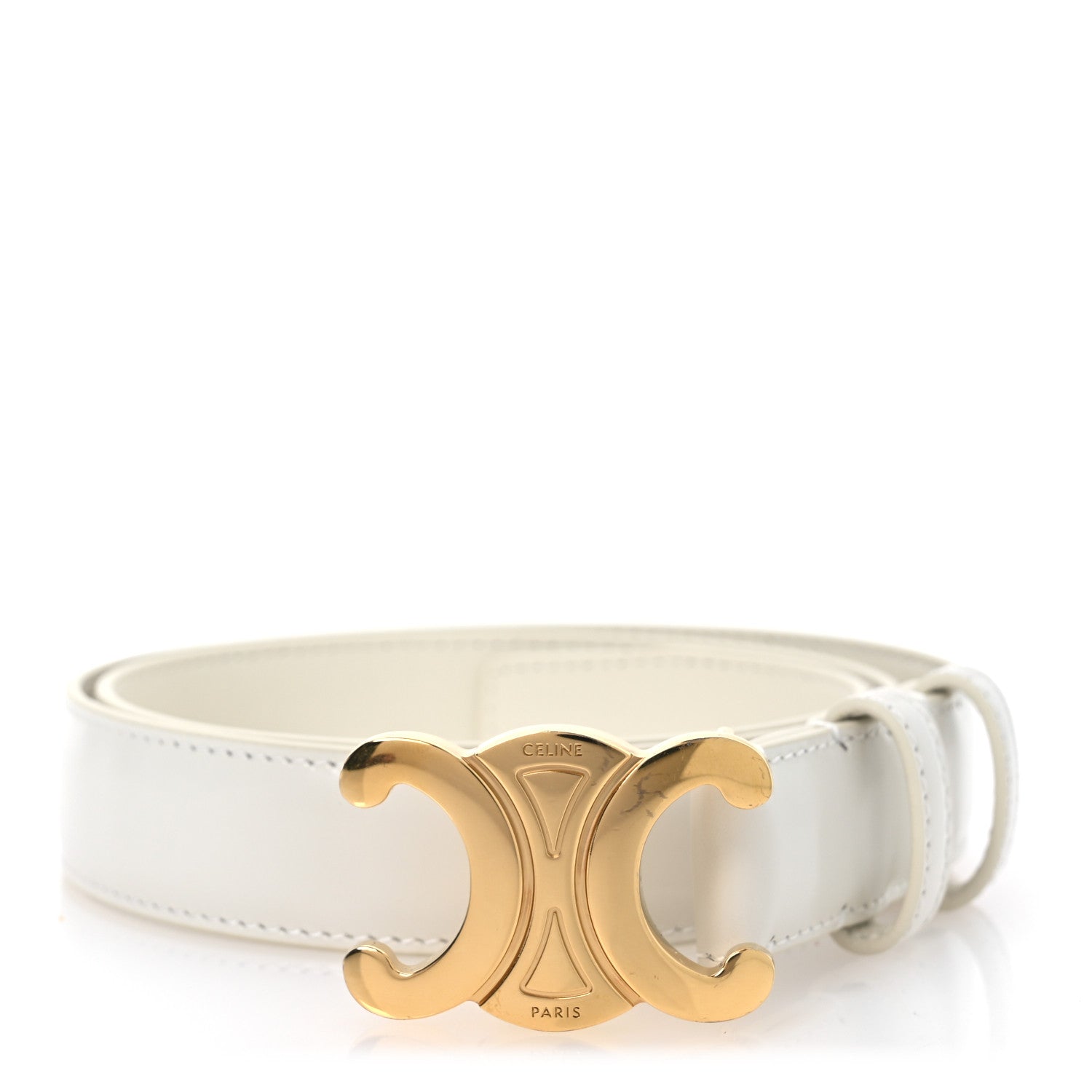 Celine Taurillon Triomphe Medium 25mm Belt 75 30 Rice 1 of 8