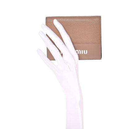 Miu Miu Goatskin Madras City Calf Compact Wallet Cammeo 2 of 8