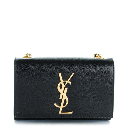 Saint Laurent Grain De Poudre Small Monogram Kate Satchel Black 1 of 7