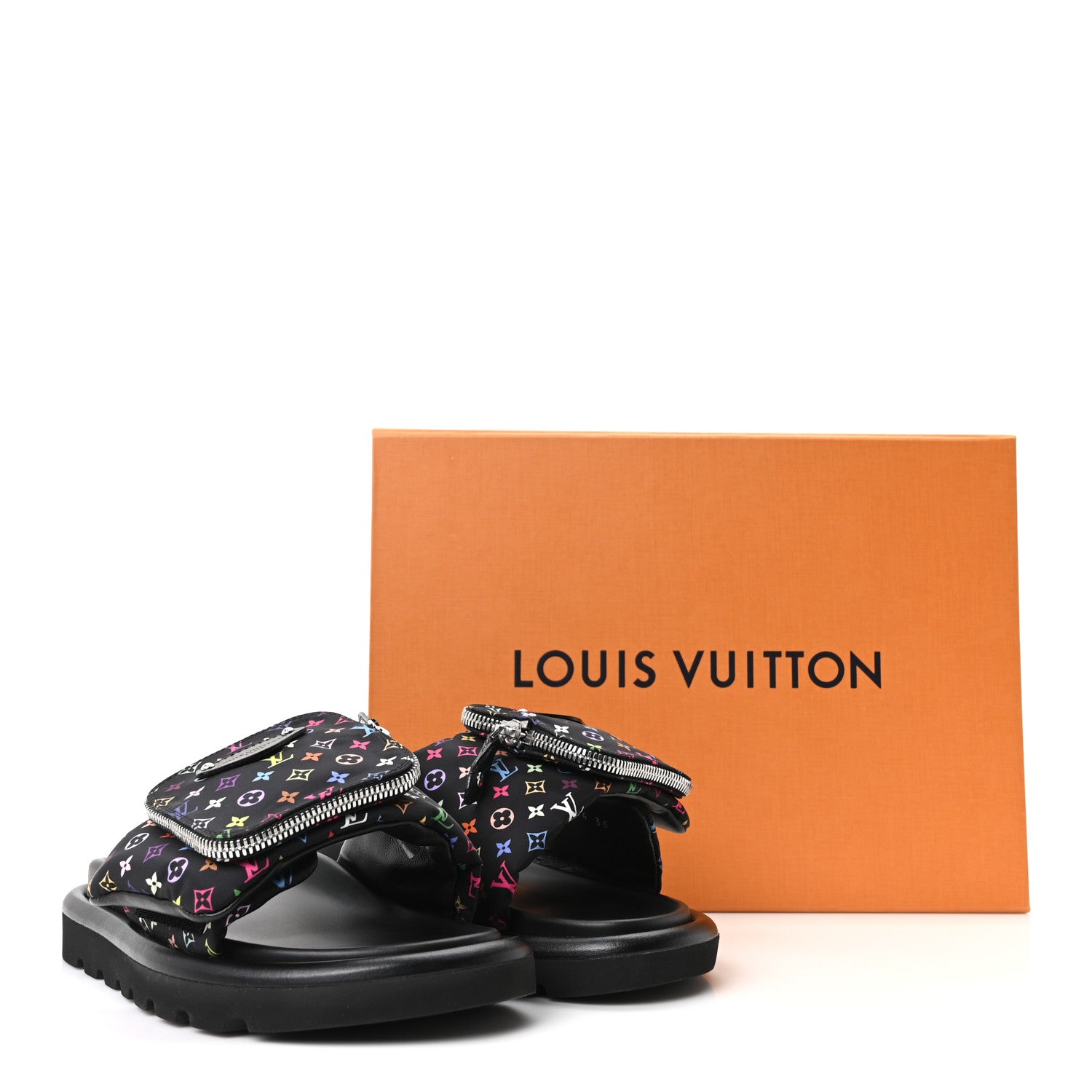 Louis Vuitton LV X TM Monogram Multicolor Pool Pillow Flat Comfort Mule 35 Black 10 of 10
