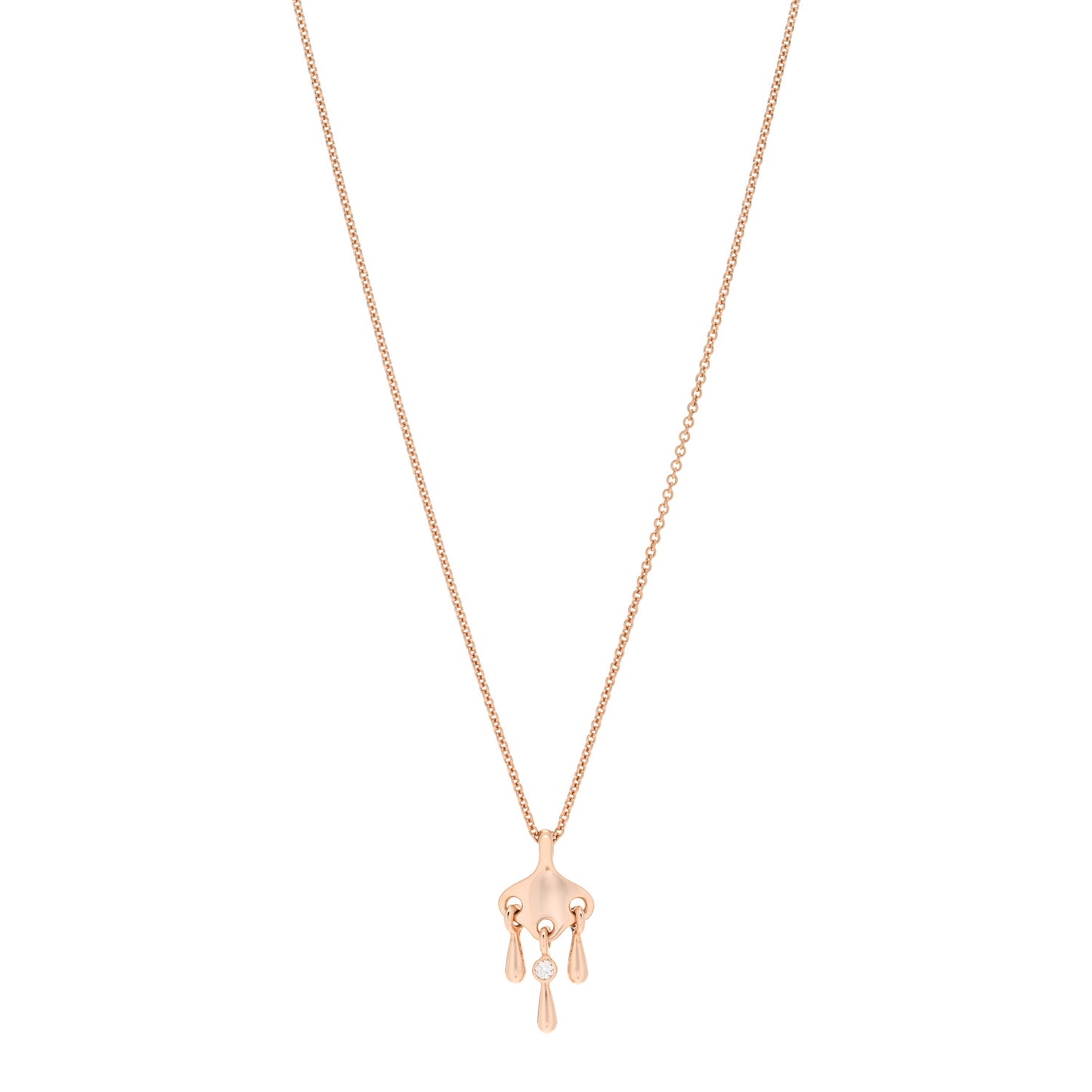 18K Rose Gold Diamond Filet d'Or Pendant Necklace