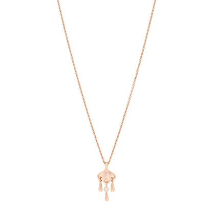 Hermes 18K Rose Gold Diamond Filet d'Or Pendant Necklace 1 of 3