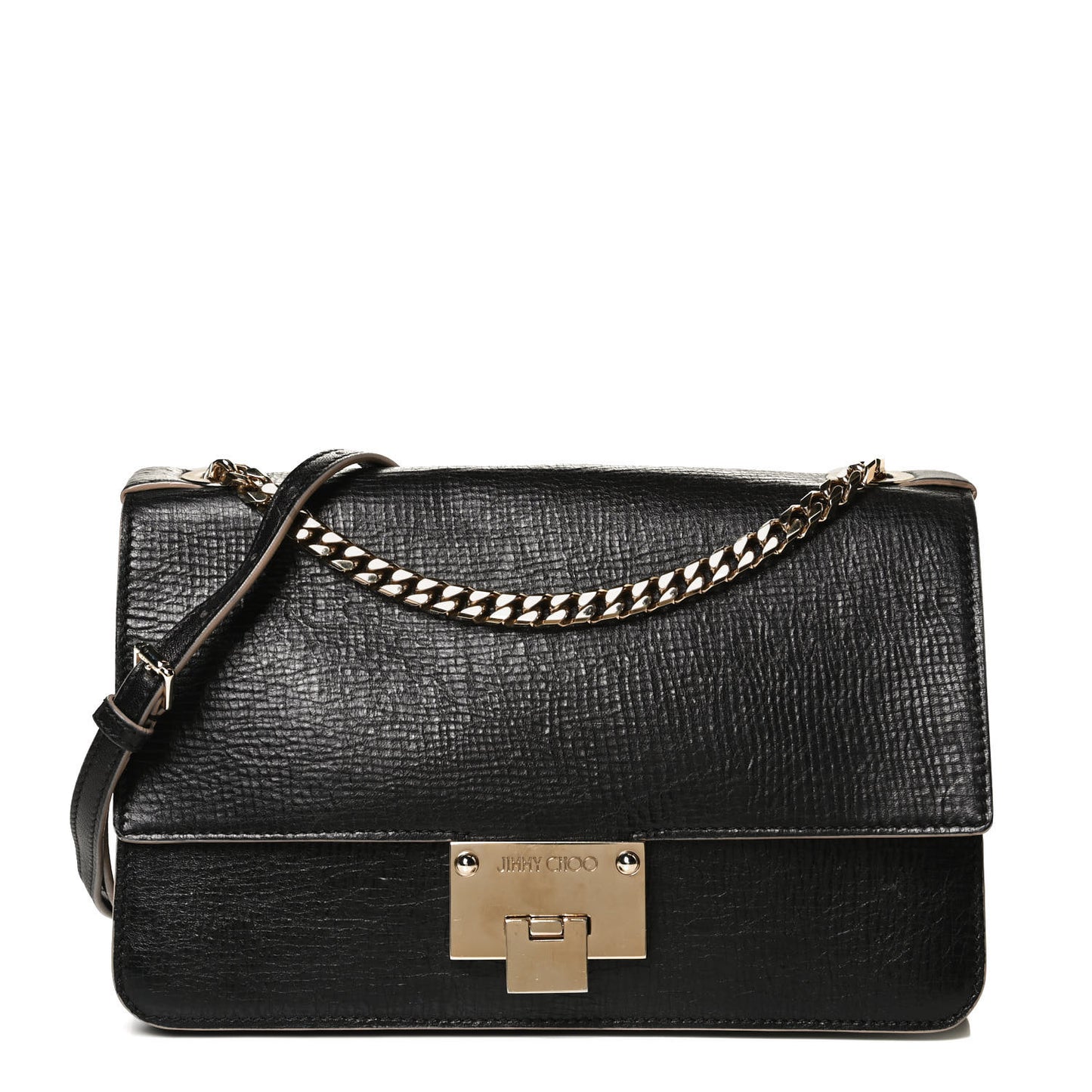 Washed Crinkled Calfskin Rebel Crossbody Bag Black