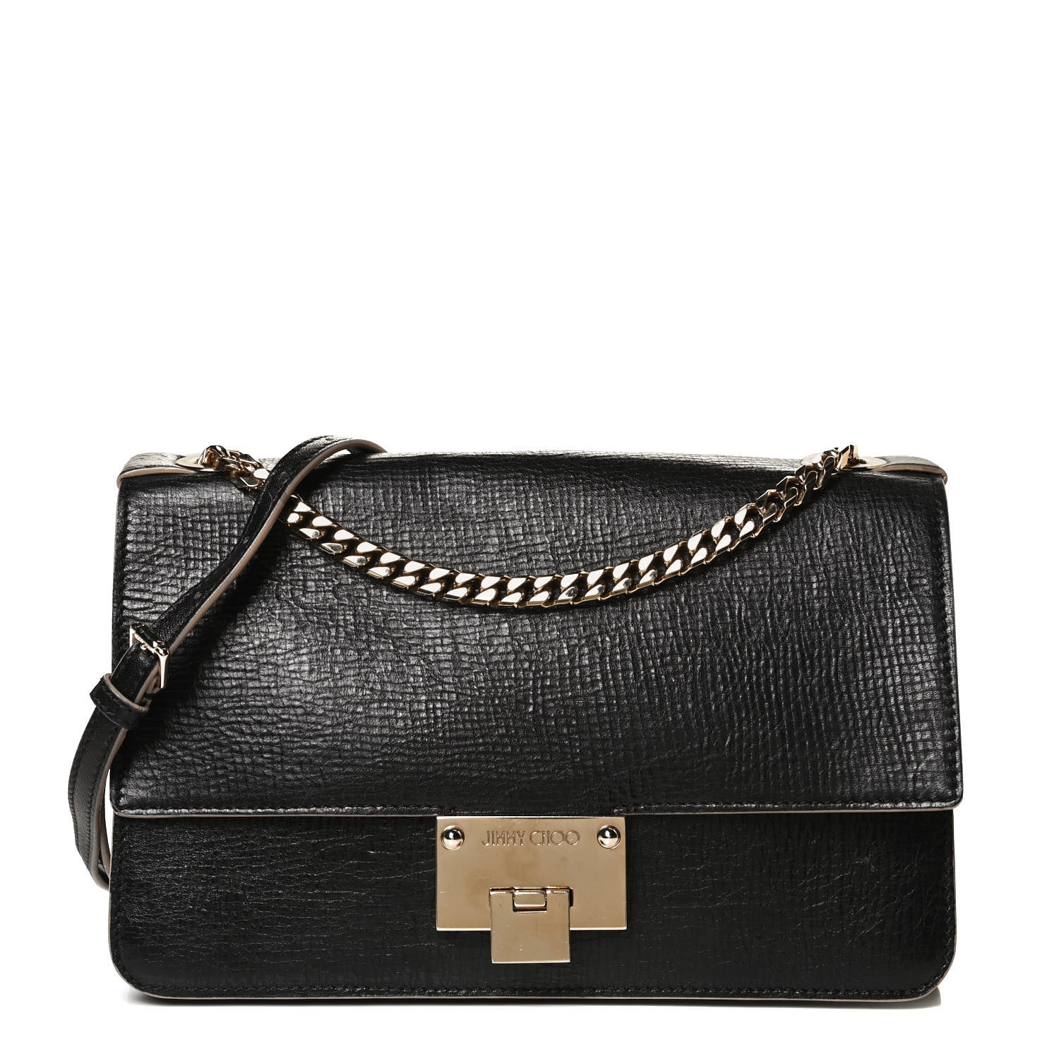 Jimmy Choo Washed Crinkled Calfskin Rebel Crossbody Bag Black 1 of 11