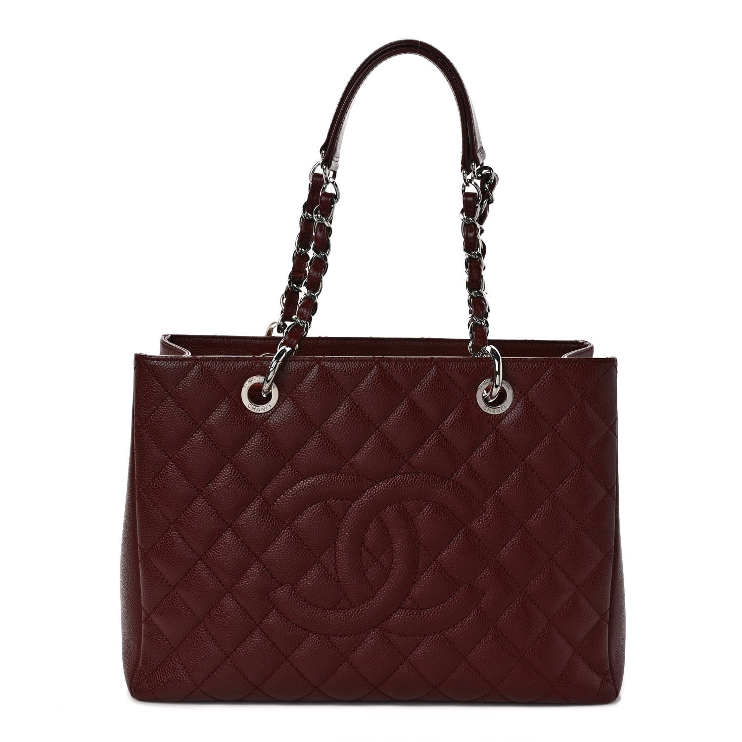 Chanel Caviar Quilted Grand Shopping Tote GST Dark Burgundy 1 of 11