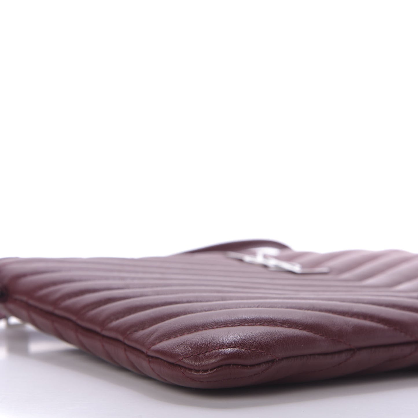 Calfskin Matelasse Chevron Monogram A5 Wristlet Bordeaux