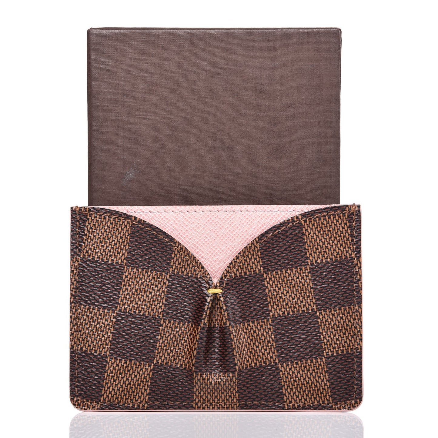 Damier Ebene Caissa Card Holder Rose Ballerine