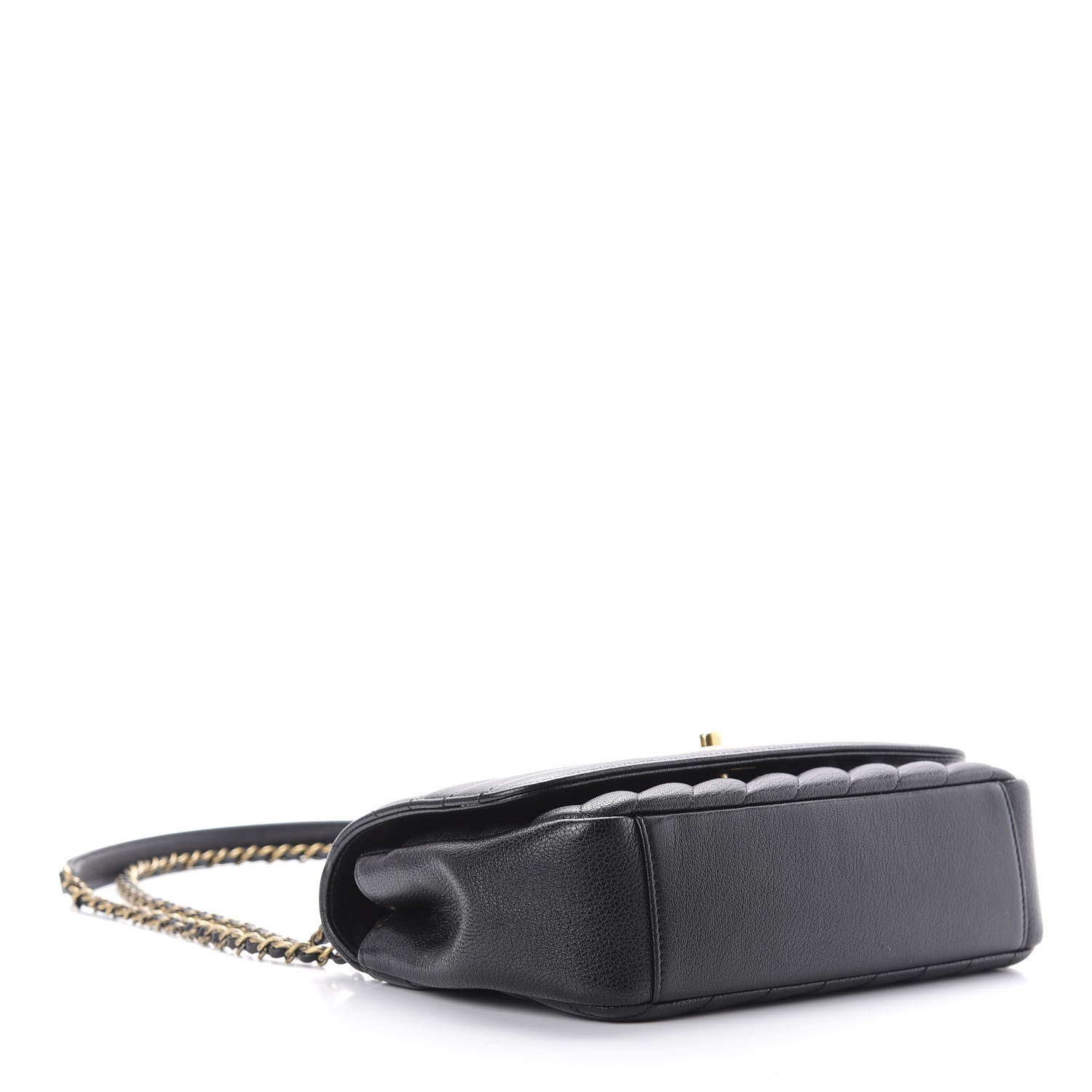 Chanel Goatskin Diagonal Quilted Small Flap Black 4 of 12