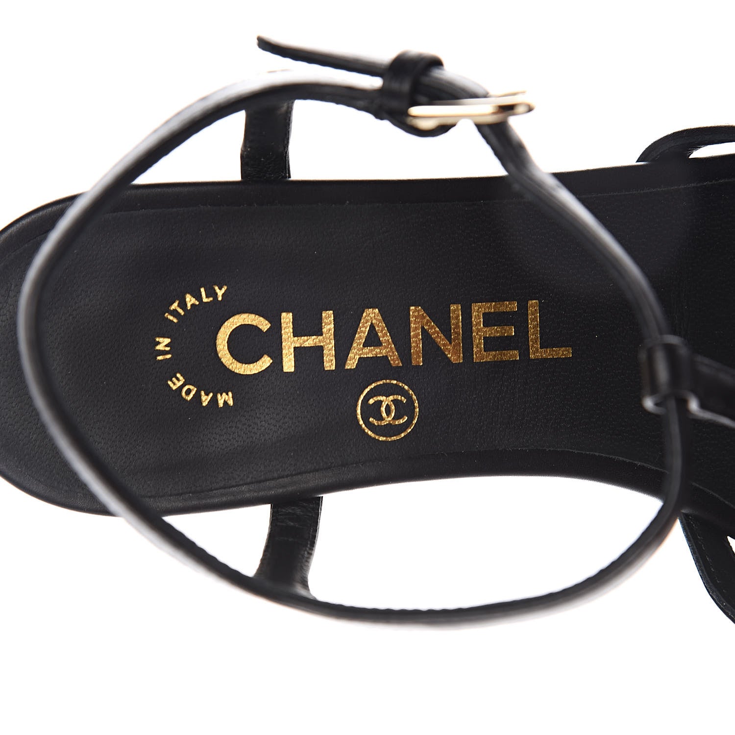 Chanel Calfskin Camellia Sandals 35.5 Black 7 of 8