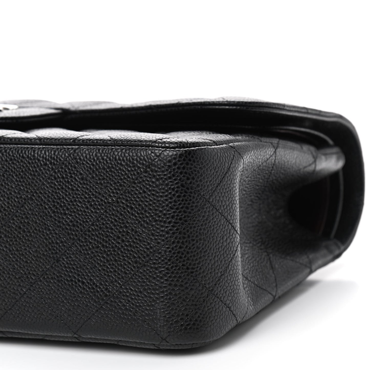 Caviar Quilted Jumbo Double Flap Black