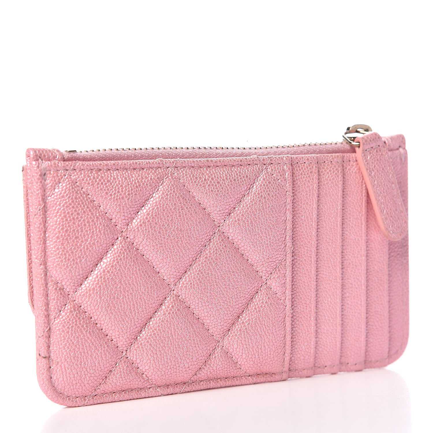 Chanel Iridescent Caviar Quilted Flap Zip Card Holder Pink 3 of 8