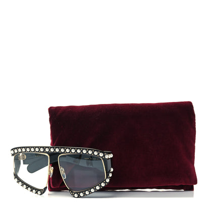 Gucci Acetate Pearl Rectangular Frame Sunglasses GG0234S Black 9 of 9