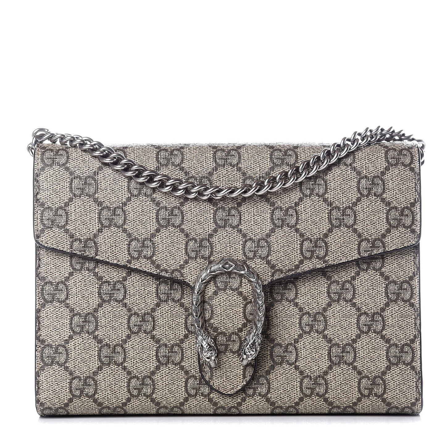 GG Supreme Monogram Mini Dionysus Chain Wallet Beige Taupe