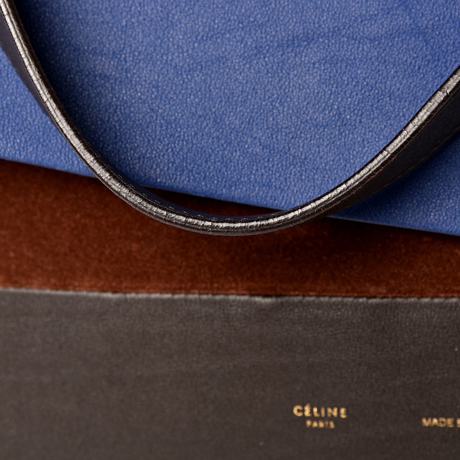Celine Calfskin Suede All Soft Shoulder Bag Indigo 12 of 16