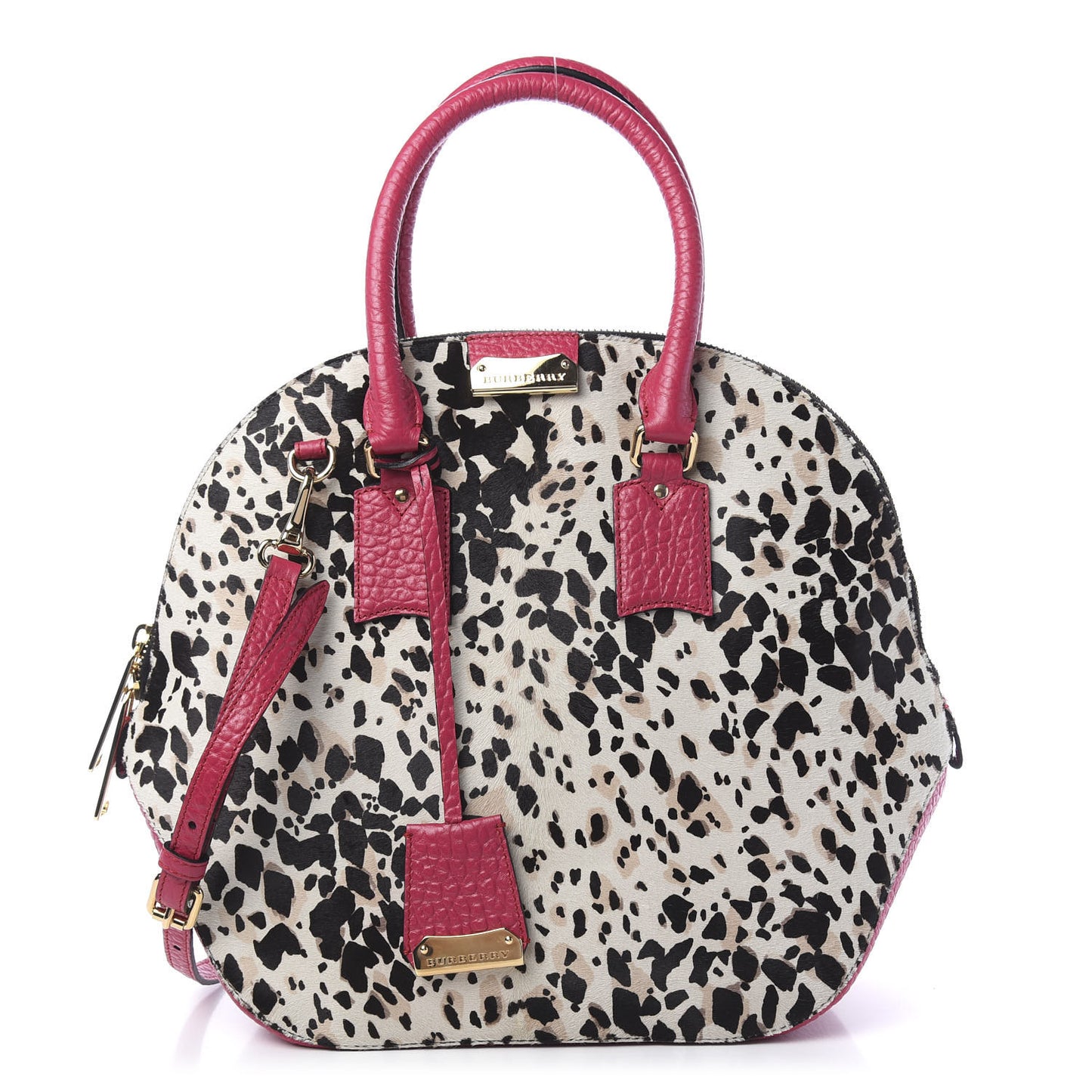 Heritage Grain Calf Hair Print Medium Orchard Bowling Bag Stone