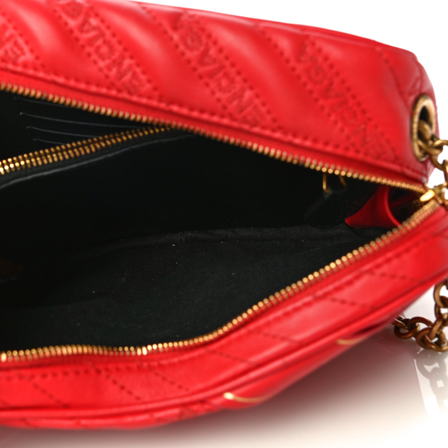 Balenciaga Calfskin Logo Matelasse Chain Strap Blanket Reporter XS Rouge Tango 5 of 19