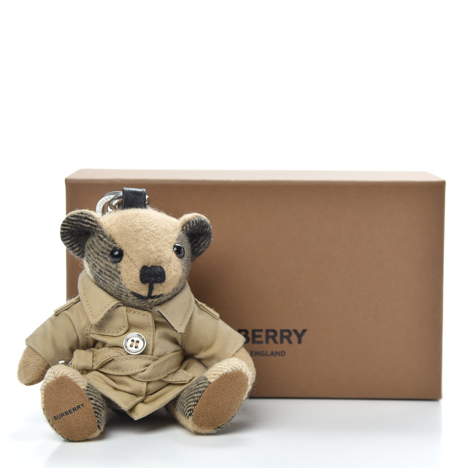 Burberry Cashmere Thomas Trench Teddy Bear Keychain Charm Camel 3 of 3