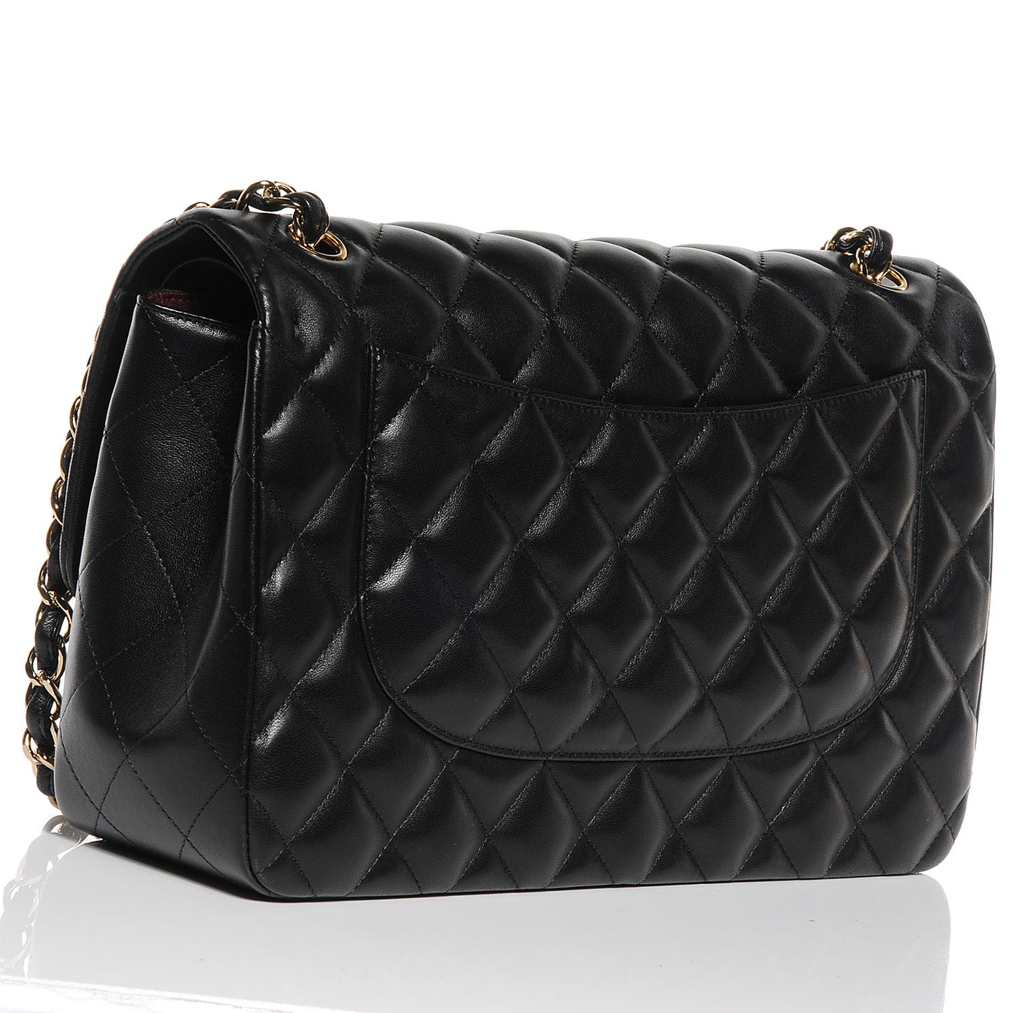 Lambskin Jumbo Double Flap Black