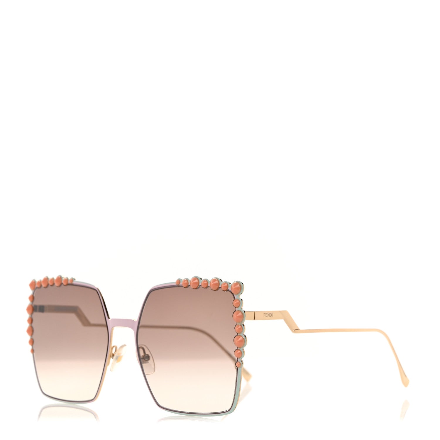Fendi Metal Dots Square Sunglasses FF 0259/S Gold 1 of 8