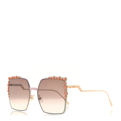 Fendi Metal Dots Square Sunglasses FF 0259/S Gold 1 of 8