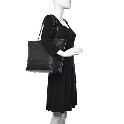 Chanel Grained Calfskin Quilted Small Daily Shopping Tote Black 2 of 9