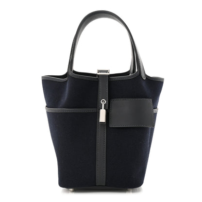 Hermes Toile Goeland Swift Cargo Picotin Lock 18 Bleu Marine 1 of 11