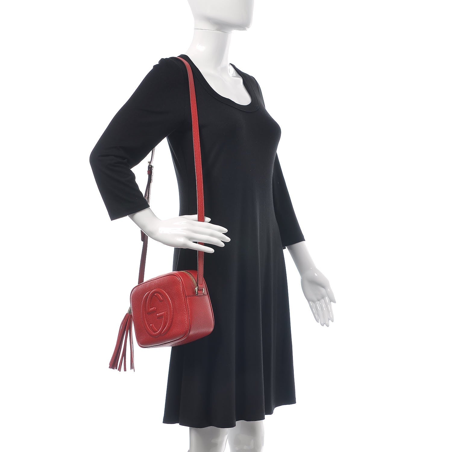 Gucci Pebbled Calfskin Small Soho Disco Bag Tabasco Red 2 of 8