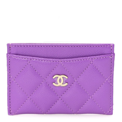Chanel Caviar Quilted Card Holder Purple 1 of 8