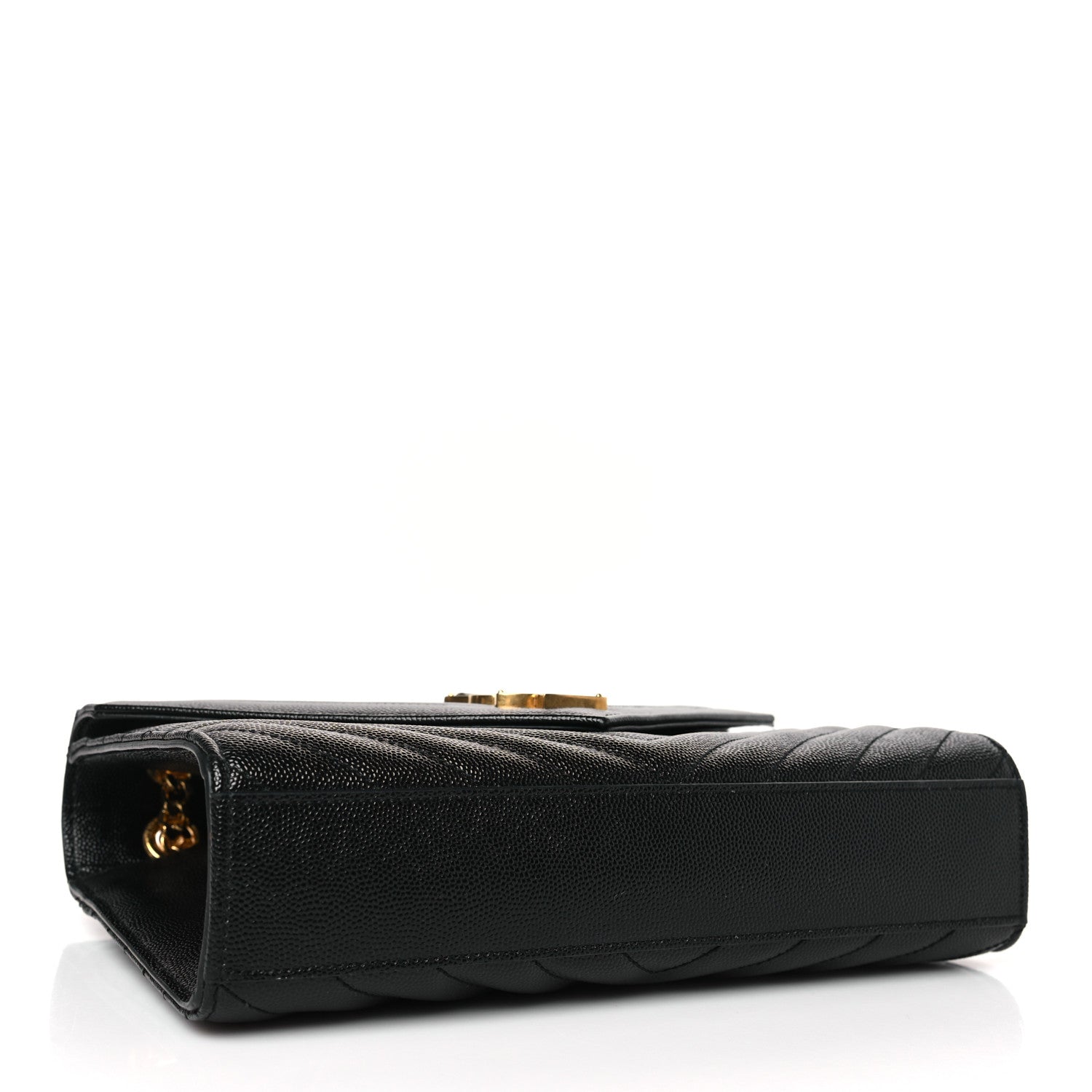 Saint Laurent Grain De Poudre Matelasse Chevron Medium Monogram Satchel Black 4 of 8