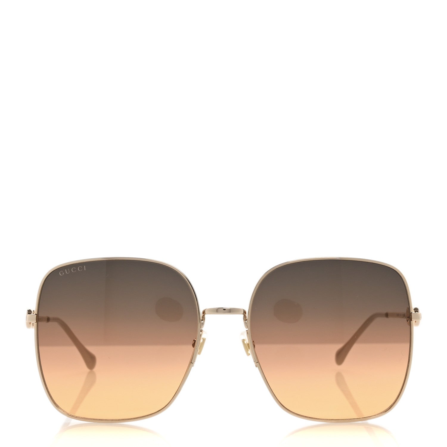 Gucci Metal Horsebit Square Sunglasses GG0879S Gold 2 of 8