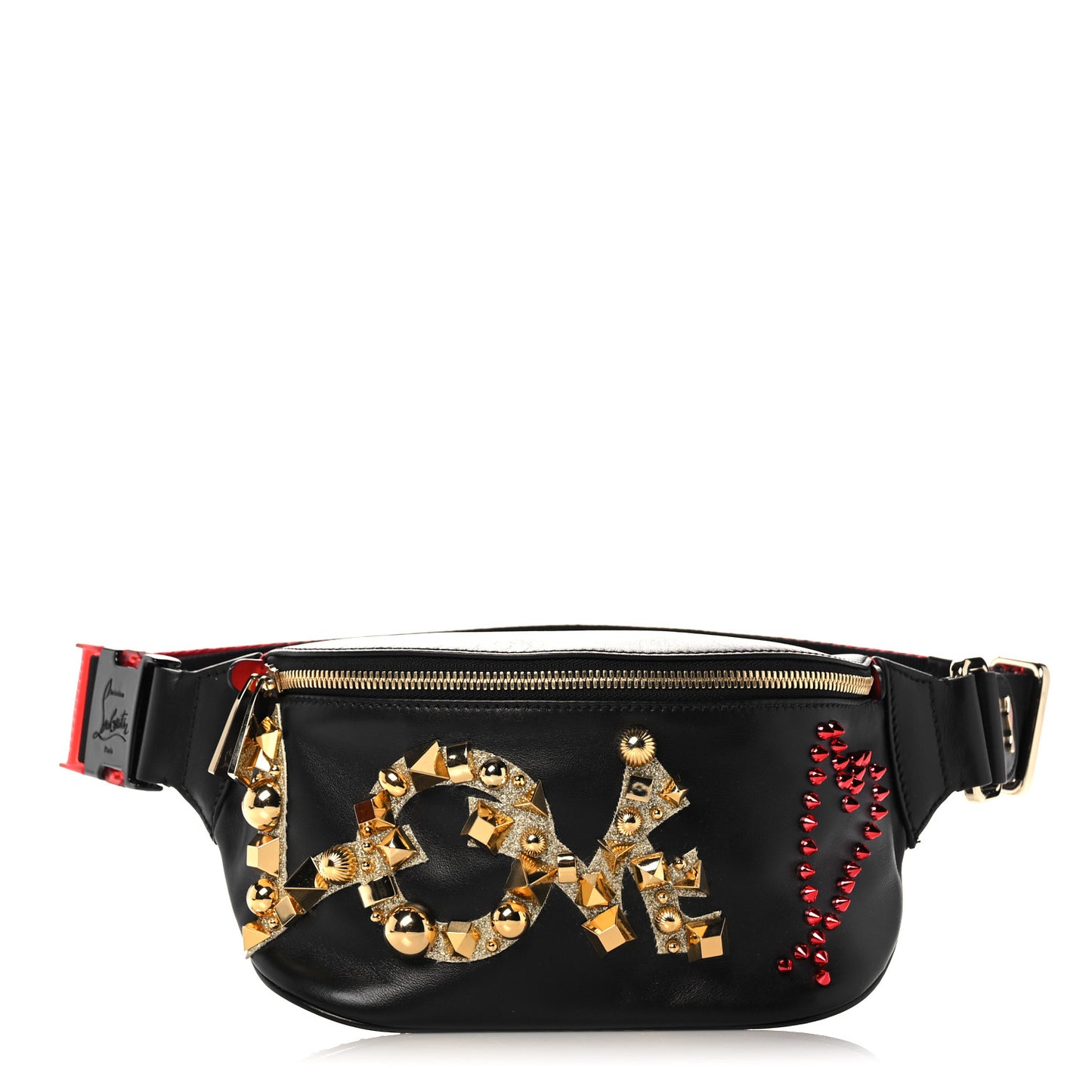Calfskin Marie Jane Love Belt Bag Black Platine