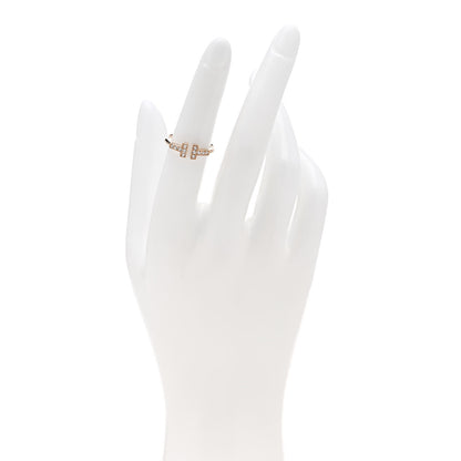 Tiffany 18K Rose Gold Diamond T Wire Ring 50 5.5 2 of 5