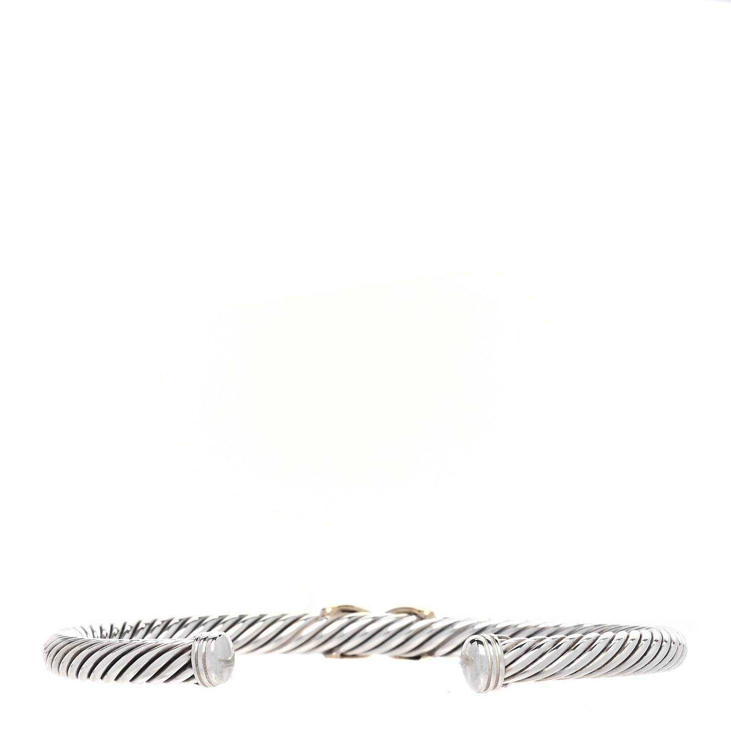 Sterling Silver 14K Yellow Gold 5mm X Station Cable Bracelet
